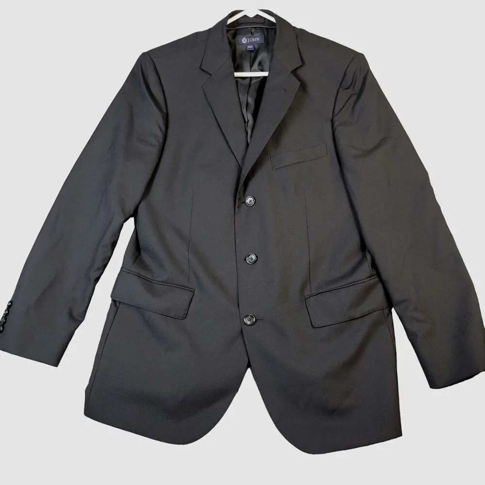 J Crew Loro Piana‎ Super 120's Wool Blazer Men's 40R Black Suit Jacket Career